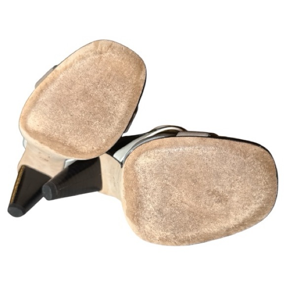 Donald Pliner Paula Strappy High Heel Sandals - Black, White & Gray - Picture 8 of 8